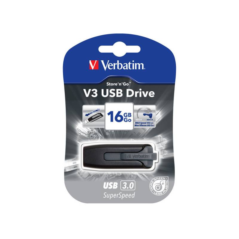 Obrázok Verbatim USB flash disk, 3.0, 16GB, Store,N,Go V3, čierny, 49172