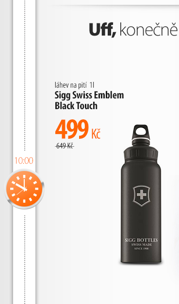 Láhev na pití Sigg Swiss Emblem Black Touch 1l černá