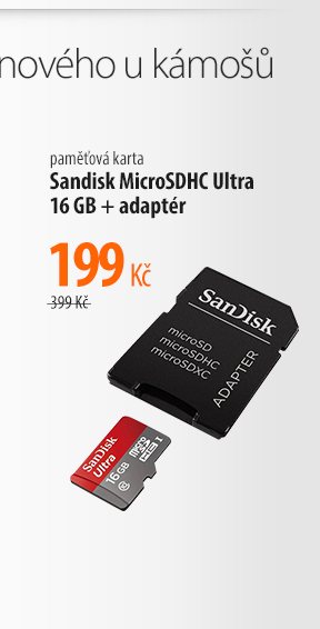 Paměťová karta Sandisk Micro SDHC Ultra 16GB UHS-I U1 (48MB/s) + adapter