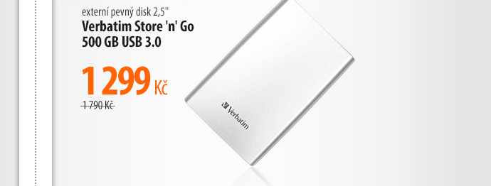Externí pevný disk 2,5" Verbatim Store 'n' Go 500GB USB 3.0 
