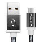 Kabel ADATA USB/micro USB, 1m, pletený (AMUCAL-100CMK-CBK) Czarny