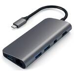 Hub USB Satechi Aluminium USB-C/HDMI, USB-C, RJ45, 3x USB 3.0, SD, Micro SD, Mini DP (ST-TCMM8PAM) Szary 