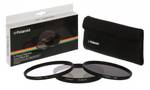 Filtr Polaroid 55mm (UV MC, CPL, ND9), set 3ks (PL3FILND55) Czarny