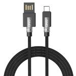 Kabel GND USB / USB-C, 1m, opletený (USBAC100MM19) Czarny