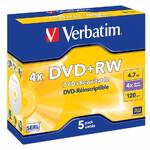 Dysk Verbatim DVD+RW 4,7GB, 4x, jewel box, 5ks (43229)