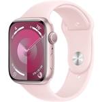 Inteligentny zegarek Apple Watch Series 9 GPS 45mm pouzdro z růžového hliníku - světle růžový sportovní řemínek - M/L (MR9H3QC/A)