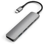 Hub USB Satechi USB-C Slim Multimedia Adapter V2 (2x USB 3.0, USB-C, HDMI, Micro SD, SD) (ST-SCMA2M) Szara