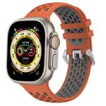 Pasek wymienny CubeNest Silicone Sport na Apple Watch 42/44/45/Ultra 49 mm (B01R6L01) Szary /Pomarańczowy