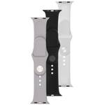 Zestaw pasków FIXED Silicone Strap na Apple Watch 38/40/41mm (FIXSST-436-3SET1) Czarny/Szary /Biały