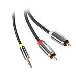 Kabel GoGEN Jack 3,5mm / 2x Cinch, 5m, pozlacené konektory (CINJACK500FM01) Czarny