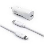 Zasilacz samochodowy FIXED USB-C PD 18W, + MFi Lightning kabel 1m (FIXCC18-CL-WH) Biały