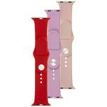 Zestaw pasków FIXED Silicone Strap na Apple Watch 38/40/41mm (FIXSST-436-3SET2) Czerwony/Różowy /Purpurowy