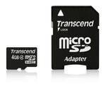 Karta pamięci Transcend MicroSDHC 4GB Class4 + adapter (TS4GUSDHC4) Czarna