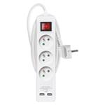 Przedłużacz EMOS 3x zásuvka + 2x USB, 2m (P1312RU) Biały