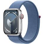 Inteligentny zegarek Apple Watch Series 9 GPS + Cellular 45mm pouzdro ze stříbrného hliníku - ledově modrý provlékací sportovní řemínek (MRMJ3QC/A)