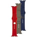 Zestaw pasków FIXED Silicone Strap na Apple Watch 38/40/41mm (FIXSST-436-3SET3) Czerwony/Niebieski/Zielony