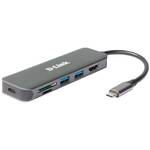 Hub USB D-Link 6v1 z USB-C na HDMI se čtečkou SD/microSD karet a funkcí Power Delivery (DUB-2327) Szary 
