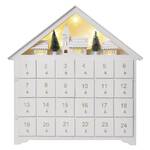 Dekoracja LED EMOS adventní kalendář dřevěný, 35x33 cm, 2x AA, vnitřní, teplá bílá, časovač (DCWW02)