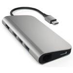 Hub USB Satechi Aluminium USB-C/HDMI, 3x USB 3.0, USB-C, RJ45, SD, Micro SD (ST-TCMAM) Szary 