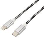 Kabel GoGEN USB-C / Lightning, 3m, opletený (USBC8P300MM24) Srebrny