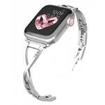 Pasek wymienny WG úzký, kovový, na Apple Watch 42/44/45 mm (10573) Srebrny
