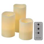 Dekoracja LED EMOS vosková svíčka, různé velikosti, 3x AAA, vnitřní, vintage, 3 ks, ovladač (DCCV07)