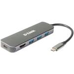 Hub USB D-Link 5v1 z USB-C na HDMI a funkcí Power Delivery (DUB-2333) Szary 