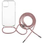 Obudowa dla telefonów komórkowych FIXED Pure Neck s růžovou šňůrkou na krk pro Apple iPhone 15 Plus (FIXPUN-1201-PI) przezroczysty