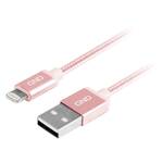Kabel GND USB / lightning MFI, 1m, opletený (LIGHTN100MM09) Różowy 
