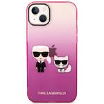 Obudowa dla telefonów komórkowych Karl Lagerfeld Gradient Karl and Choupette na Apple iPhone 14 Plus (KLHCP14MTGKCP) Różowy 