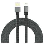 Kabel GoGEN USB-A / Lightning, 1m, oboustranný, plochý (LIGHTN100MM10) Szary 