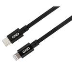 Kabel GND USB-C / Lightning, MFI, opletený, 1m (USBC8P100MM01) Czarny