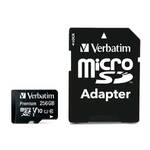 Karta pamięci Verbatim Premium microSDXC 256GB UHS-I V10 U1 (90R/10W)+ adaptér (44087)
