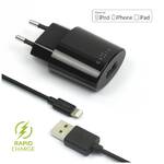Ładowarka sieciowa FIXED 1x USB, 2,4A + Lightning kabel (FIXC-UL-BK) Czarna