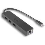 Hub USB i-tec USB-C/3x USB 3.0 + LAN (C31GL3SLIM) Czarny