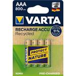 Bateria Ładowanie Varta Recycled HR03, AAA, 800mAh, Ni-MH, blistr 4ks (56813101404)