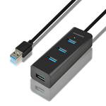 Hub USB Axagon USB / 4x USB 3.0, 1,2 m (HUE-S2BL) Czarny