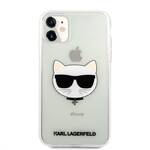 Obudowa dla telefonów komórkowych Karl Lagerfeld Choupette Head Glitter na Apple iPhone 11 (KLHCN61CHTUGLS) Srebrny