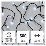 Christmas Lights EMOS 300 LED cherry řetěz - kuličky, 30 m, venkovní i vnitřní, studená bílá, časovač (D5AC04)