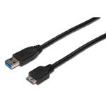 Kabel Digitus USB 3.0 / USB Micro B, 1,8 m (AK-300116-018-S) Czarny