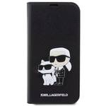 Pokrowiec na telefon Karl Lagerfeld PU Saffiano Karl and Choupette NFT Book na iPhone 14 Pro (KLBKP14LSANKCPK) Czarne