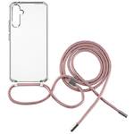Obudowa dla telefonów komórkowych FIXED Pure Neck s růžovou šňůrkou na krk na Samsung Galaxy A34 5G (FIXPUN-1086-PI) przezroczysty