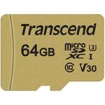 Karta pamięci Transcend 500S microSDXC 64GB UHS-I U3 (Class 10) (95R/60W) + adapter (TS64GUSD500S)