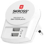 Adapter podróżny SKROSS do użytku w Europie na 2 USB (DC10) Biały