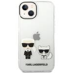 Obudowa dla telefonów komórkowych Karl Lagerfeld Ikonik Karl and Choupette na Apple iPhone 14 Plus (KLHCP14MCKTR) przezroczysty