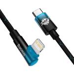 Kabel Baseus USB-C/Lightning, 20W, 2m (CAVP000321) Czarny/Niebieski