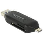 Czytnik kart pamięci DeLock Micro USB, USB 3.0, OTG, SD/micro SD (91734) Czarna