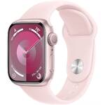 Inteligentny zegarek Apple Watch Series 9 GPS 41mm pouzdro z růžového hliníku - světle růžový sportovní řemínek - S/M (MR933QC/A)