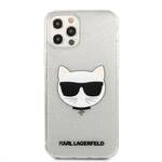 Obudowa dla telefonów komórkowych Karl Lagerfeld Choupette Head Glitter na Apple iPhone 12/12 Pro (KLHCP12MCHTUGLS) Srebrny
