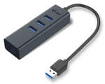 Hub USB i-tec USB 3.0 / 3x USB 3.0 + LAN (U3METALG3HUB) Szary 